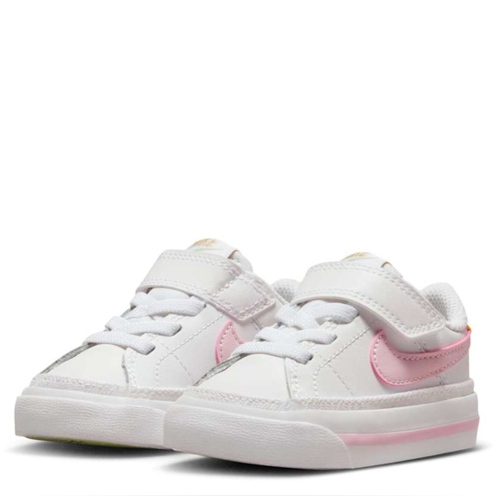 Nike Court Legacy Baby Toddler Shoes White w/ Pink Swoosh size 5c